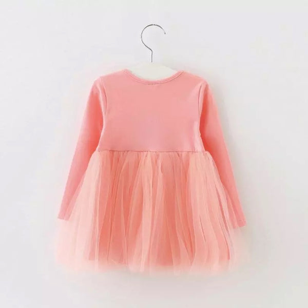 Long Sleeve Tutu Dress - Pink
