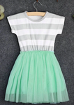 Striped Tutu Dress - Green