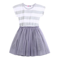 Striped Tutu Dress - Grey