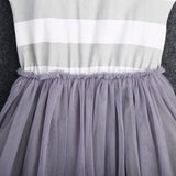 Striped Tutu Dress - Grey