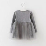 Long Sleeve Tutu Dress - Grey