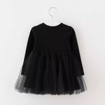 Long Sleeve Tutu Dress - Black