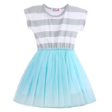 Striped Tutu Dress - Blue